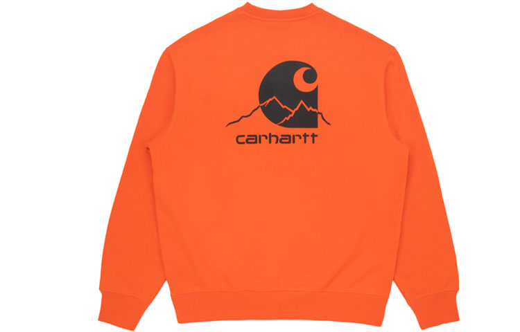 Carhartt WIP Mountain Print Crewneck Fleece Sweatshirt Winter Orange () CHXSWA202042F-ORX