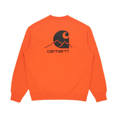 Carhartt WIP Mountain Print Crewneck Fleece Sweatshirt Winter Orange () CHXSWA202042F-ORX