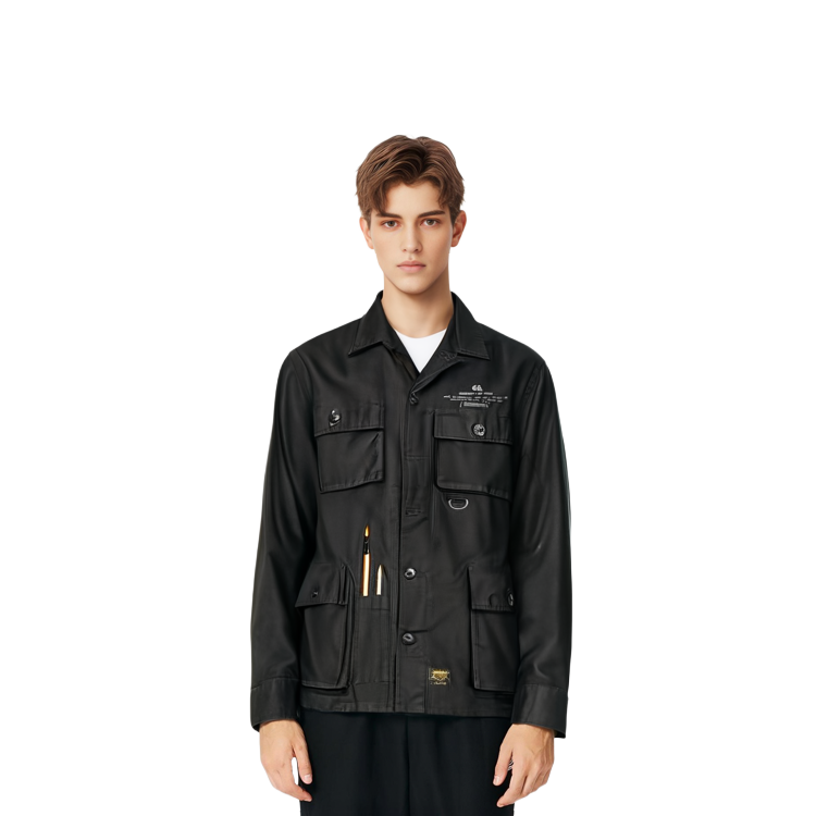 Shop Carhartt WIP Multi-Pocket Collared Shirt Jacket Black A191049-89-00