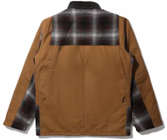 Lookbook Carhartt WIP 多口袋格紋拼接外套 咖啡棕 CHXJKI029456H-BWX