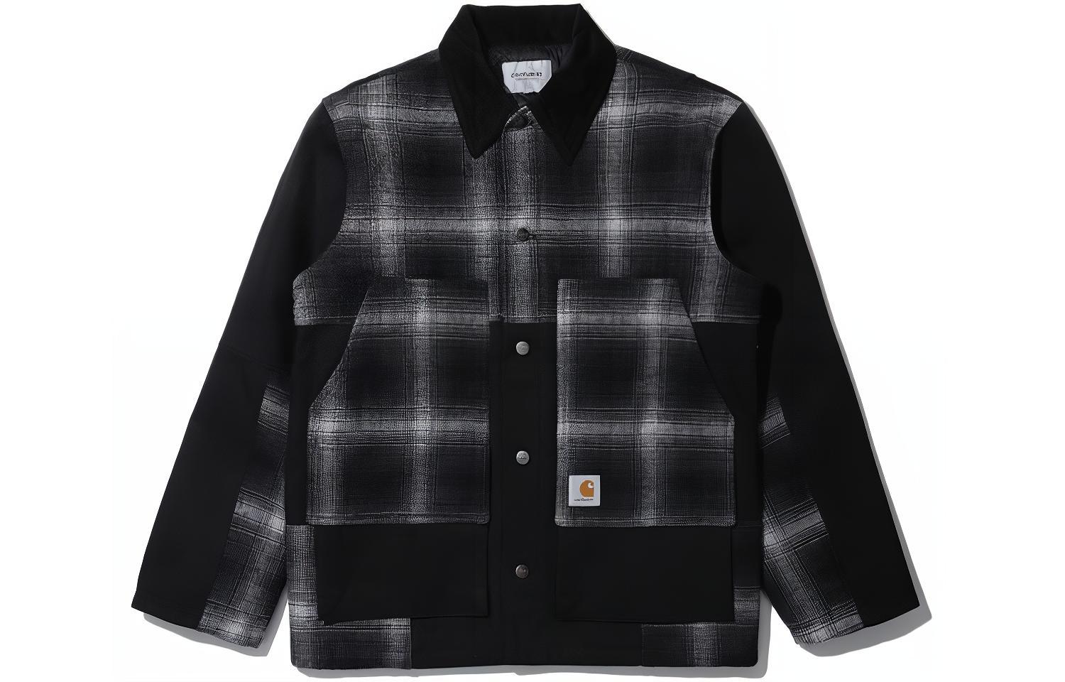 Carhartt WIP Multi-Pocket Plaid Patchwork Utility Jacket CHXJKI029456H-BKX