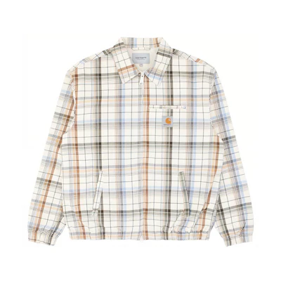 Carhartt WIP Multi-Pocket Plaid Workwear Zip Jacket Unisex Off-White CHXJKI028725G-Natural