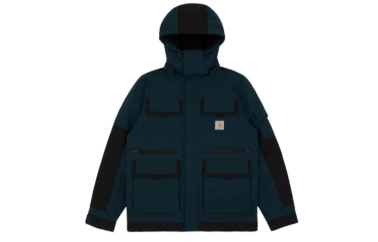 Carhartt WIP Navy Blue Multi-Pocket Hooded Jacket for Men CHXJKI027143D-NYX