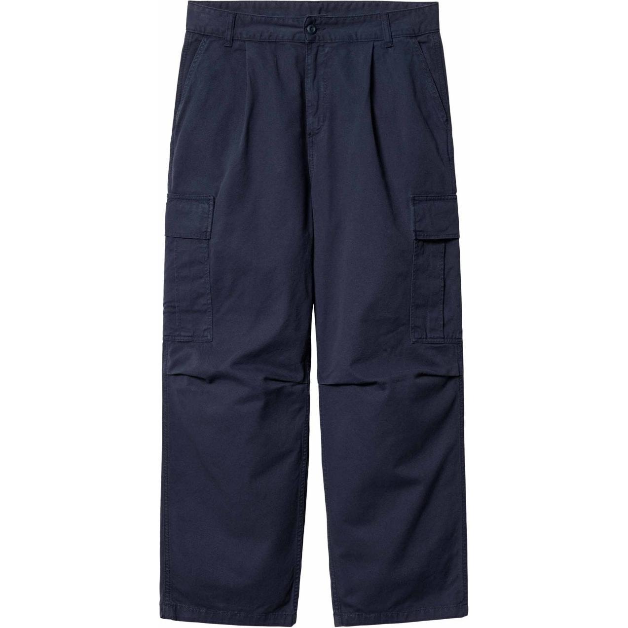 Carhartt WIP Navy Tapered Cargo Pants with Zipper and Logo for Men. I031218-29L-GD