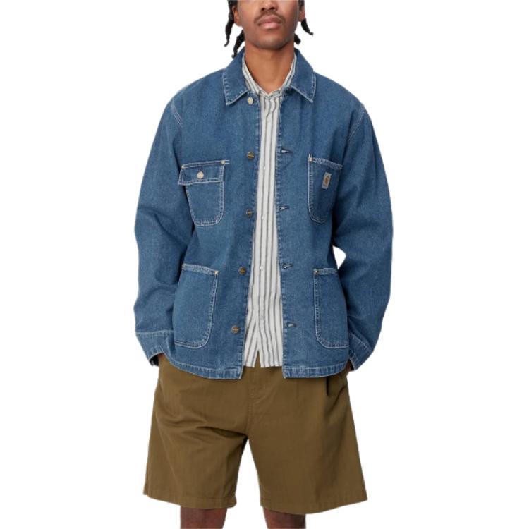 Shop Carhartt WIP OG Chore Coat Azul Primavera Chaqueta Denim Lavada Manga Larga I031896-01-06