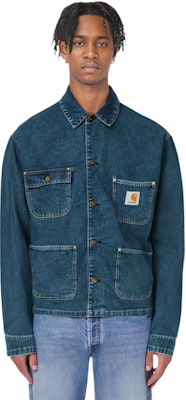 Carhartt WIP OG Chore Coat Azul Primavera Chaqueta Denim Lavada Manga Larga I031896-01-06 1