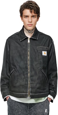 Carhartt WIP OG Detroit Jaket Denim Hitam Zip Kasual I033039-89-01 Shop Carhartt WIP OG Detroit Jaket Denim Hitam Zip Kasual I033039-89-01