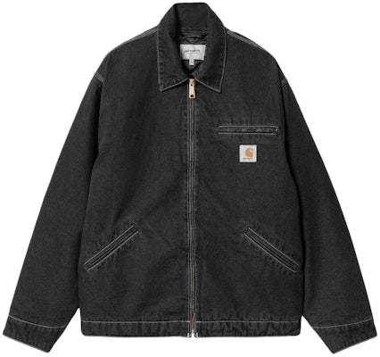 Carhartt WIP OG Jaket Detroit Denim Zip-Up Kerah Hitam Washed Casual. I033039-89-06 Order Carhartt WIP OG Jaket Detroit Denim Zip-Up Kerah Hitam Washed Casual. I033039-89-06