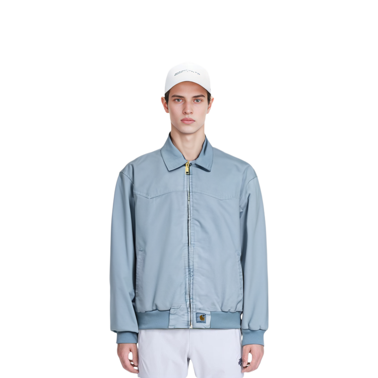 Carhartt WIP OG Santa Fe Jacket Blue Unisex Zip-Up Collar Jacket. i030288-1hf-fh 圖 4