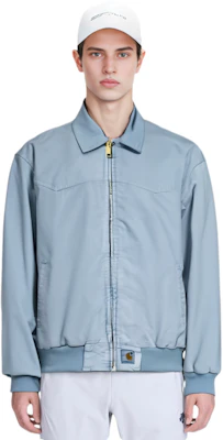 Carhartt WIP OG Santa Fe Jacket Blue Unisex Zip-Up Collar Jacket. i030288-1hf-fh Shop Carhartt WIP OG Santa Fe Jacket Blue Unisex Zip-Up Collar Jacket. i030288-1hf-fh