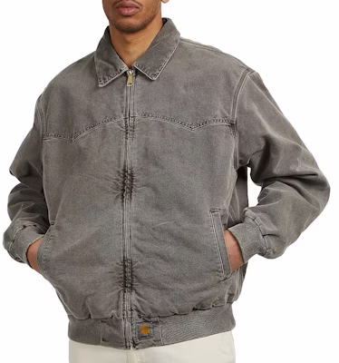 Carhartt WIP OG Santa Fe Jacket Grey - Vintage Retro Warm Jacket. I030288-89-FH Shop Carhartt WIP OG Santa Fe Jacket Grey - Vintage Retro Warm Jacket. I030288-89-FH