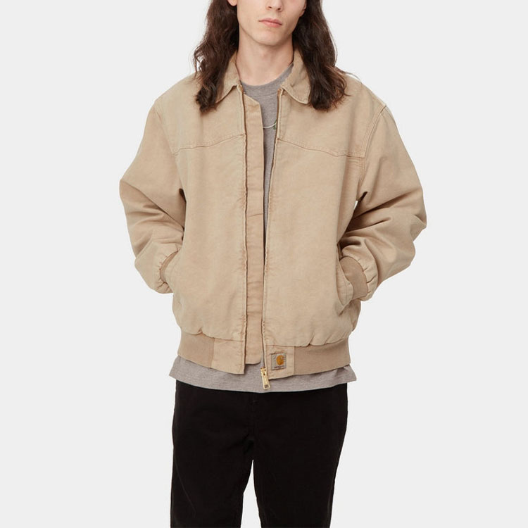 Details for Carhartt WIP OG Santa Fe Jacket Khaki Workwear Quilted Cotton  Flight Jacket I030288.0ME.FH