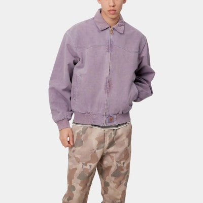 Carhartt WIP OG Santa Fe 紫色夹克 - 男士工装绗缝拉链外套. I030288-0NR-FH Details for Carhartt WIP OG Santa Fe 紫色夹克 - 男士工装绗缝拉链外套. I030288-0NR-FH