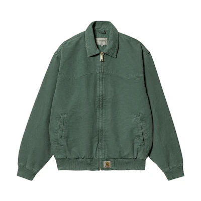 Carhartt WIP OG SAnta Fe Jacket Quilted Workwear Cotton Lined Zip Green I030288-1F5-FH