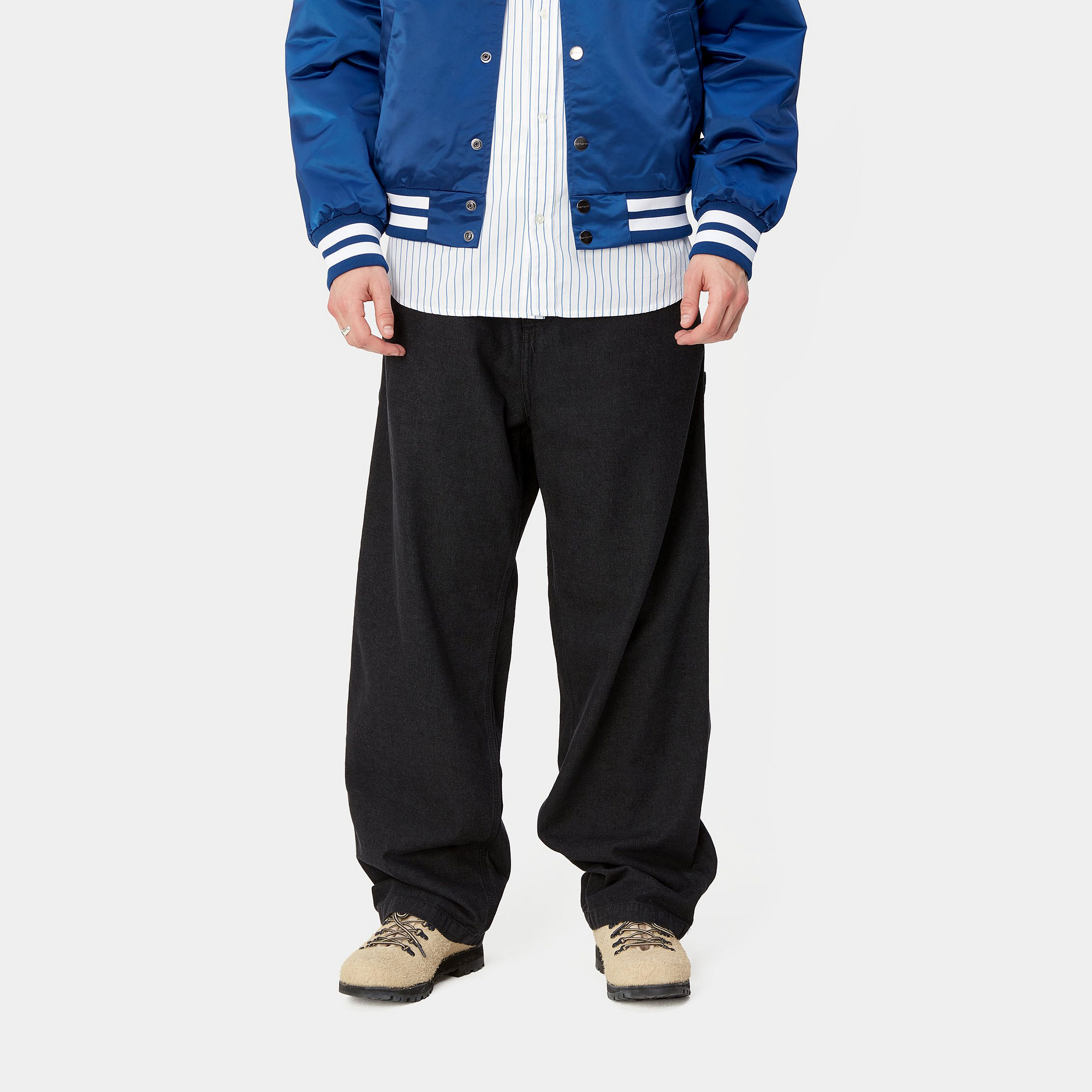 Purchase Carhartt WIP OG Single Knee Pant Hitam Seluar Jeans Potongan Lurus Santai. I033338-89-06