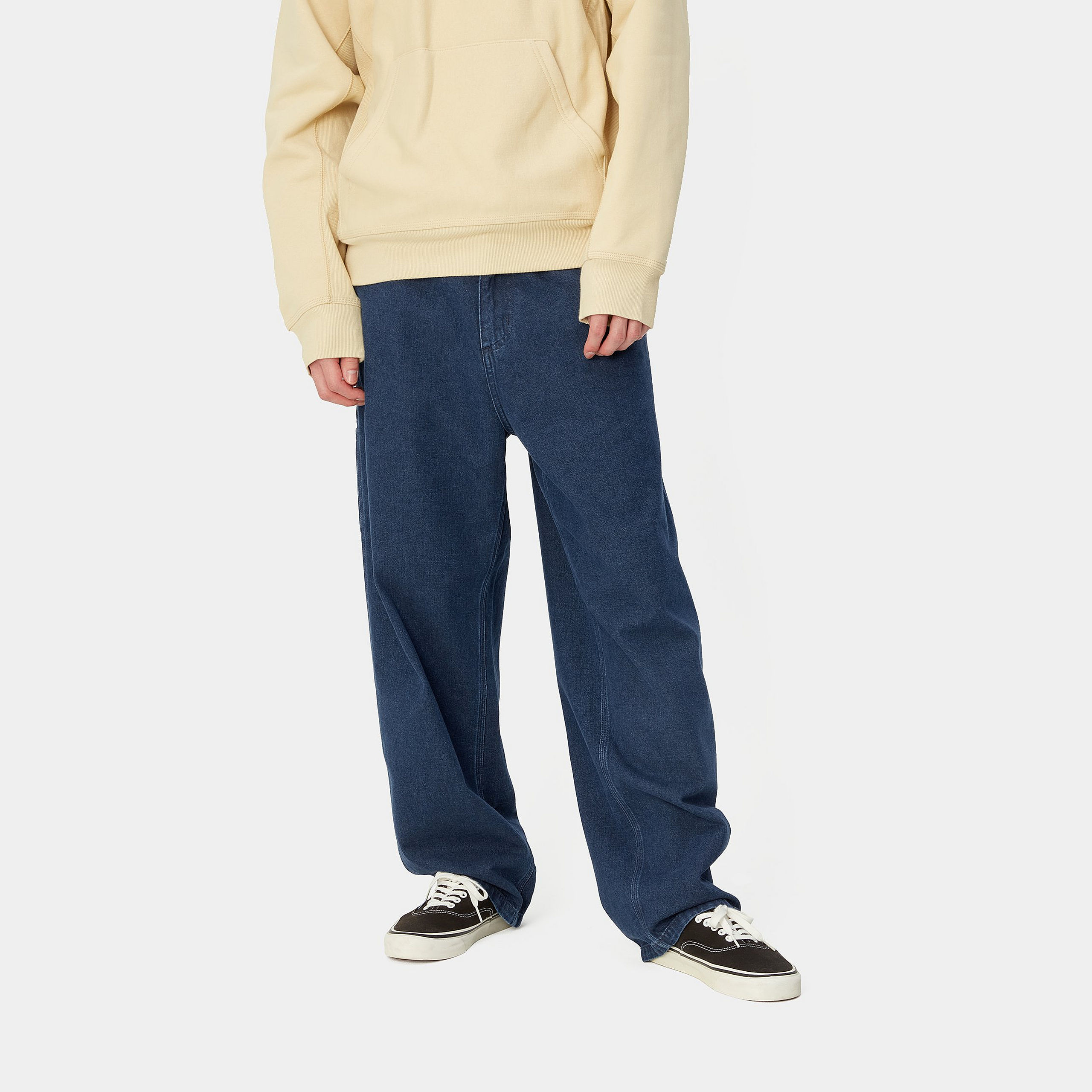 Shop Carhartt WIP OG Seluar Denim Potongan Longgar Lutut Tunggal Biru Gelap Lelaki. I033338-01-06