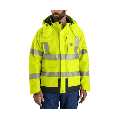 Carhartt WIP OJ0787 Upgraded 4-Level Striped Hooded Jacket Winter Coat 100787
