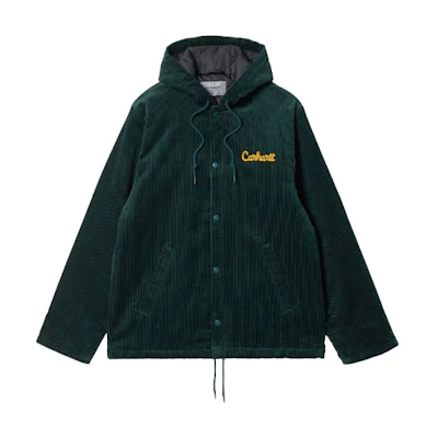 Carhartt WIP Olive Green Corduroy Quilted Hooded Jacket I029440-0HD-XX