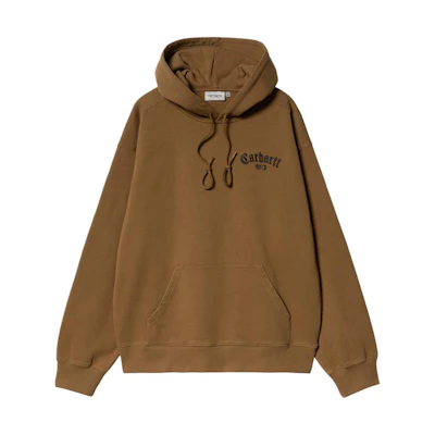 Carhartt WIP Onyx Script Embroidered Pullover Hoodie Brown I032865-08W-XX