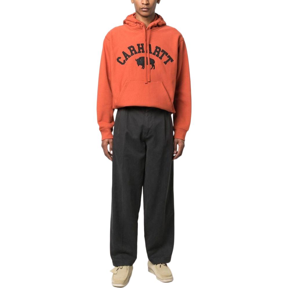 Lookbook Carhartt WIP Hoodie Logo Sulam Warna Oren I0314091-ER-XX