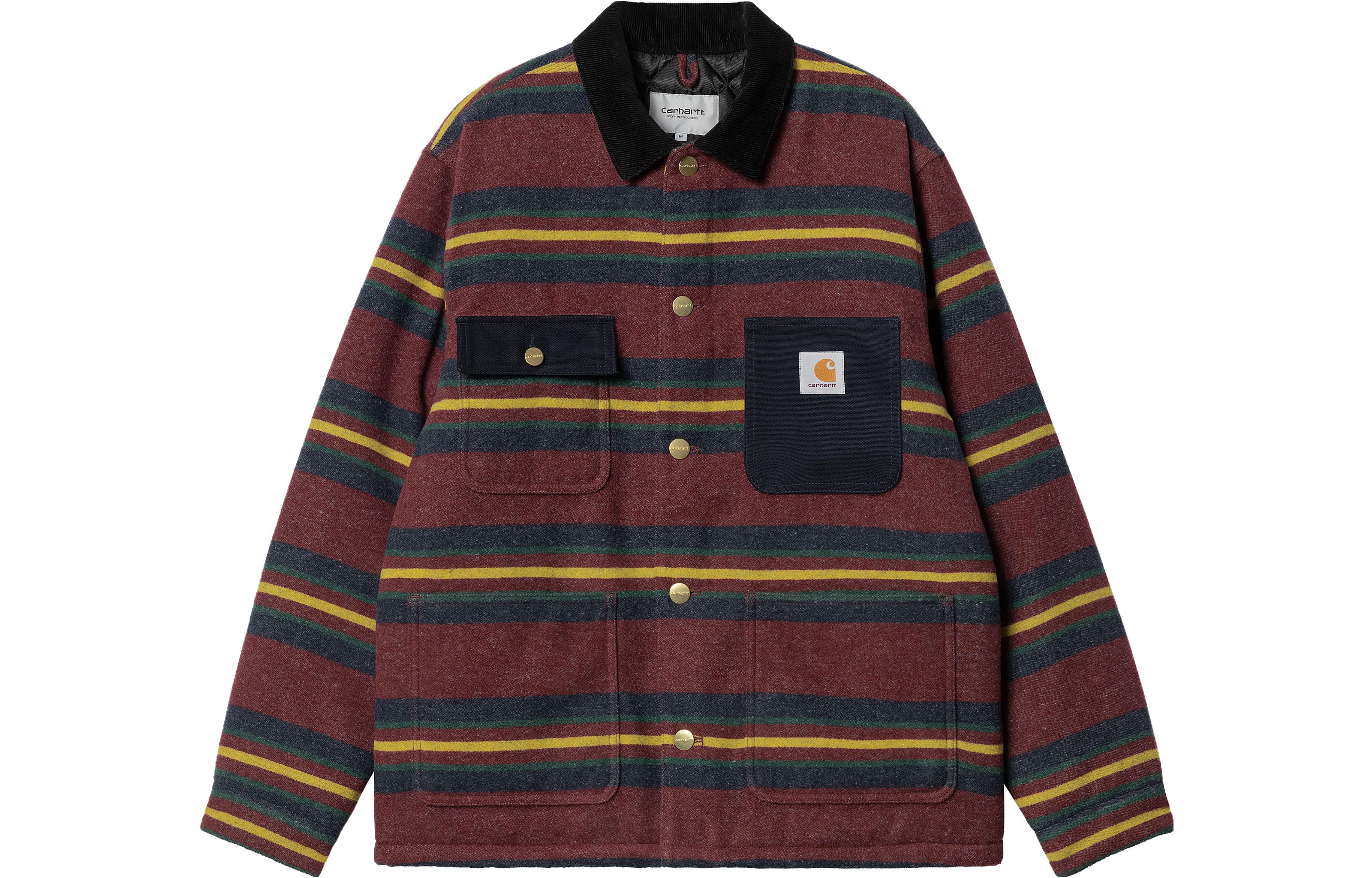 Carhartt WIP Oregon Red Striped Button-Up Jacket Men’s Long Sleeve Outerwear I032254-1PH-XX