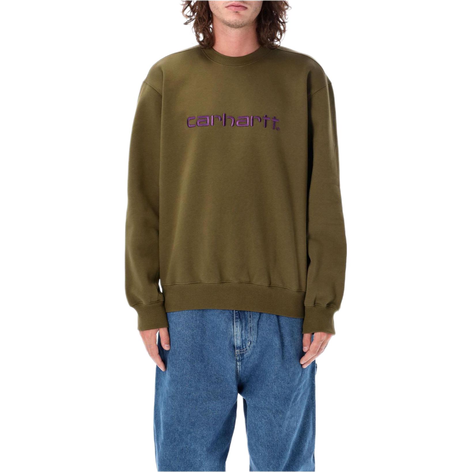 Carhartt WIP Oversized Brown Graphic Crewneck Sweatshirt I030546F1TEXX