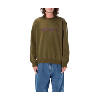 Carhartt WIP Oversized Brown Graphic Crewneck Sweatshirt I030546F1TEXX