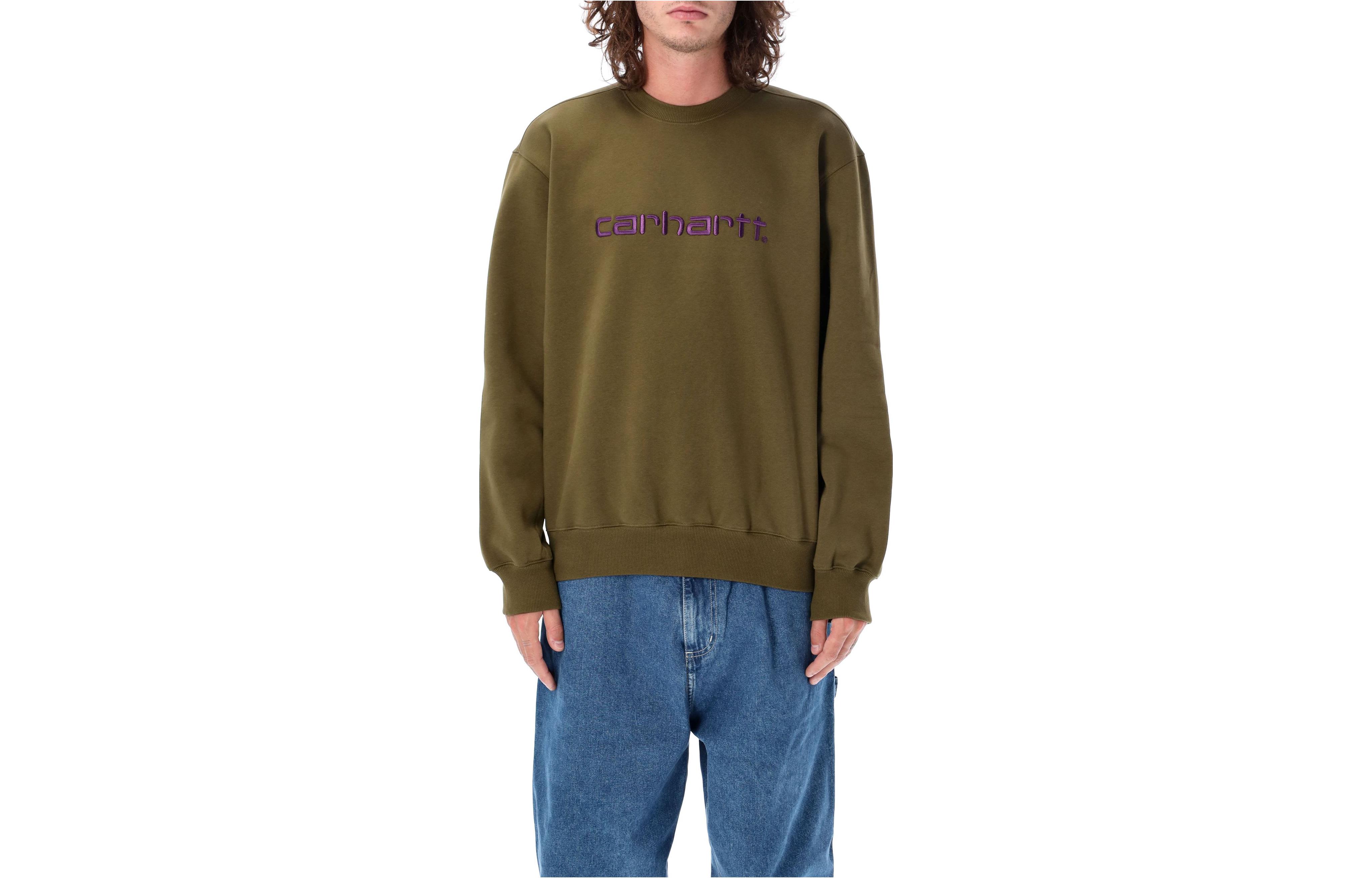 Carhartt WIP Oversized Brown Graphic Crewneck Sweatshirt I030546F1TEXX 圖 2