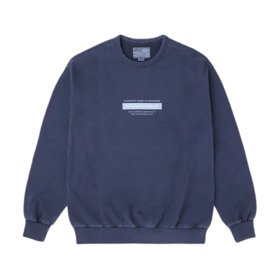 Carhartt WIP Patterned Print Crewneck Sweatshirt Unisex Navy Blue CHXSWF23A015L-NYX