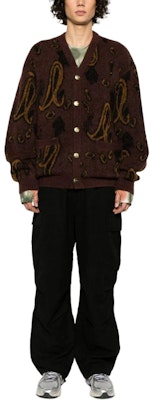 Carhartt WIP Patterned V-Neck Button-Up Knit Sweater Burgundy - . I032351-1UL-XX Lookbook Carhartt WIP Patterned V-Neck Button-Up Knit Sweater Burgundy - . I032351-1UL-XX