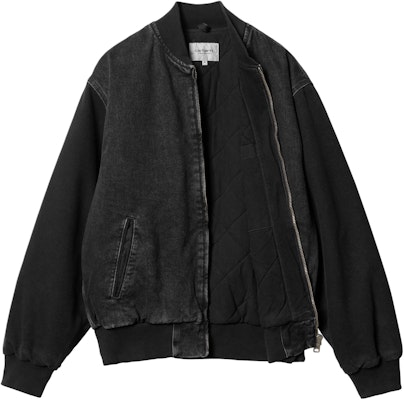 Carhartt WIP Paxon Bomber Hitam Jacket dengan Bordir Logo dan Detail Resleting. I033273-00E-06 Shop Carhartt WIP Paxon Bomber Hitam Jacket dengan Bordir Logo dan Detail Resleting. I033273-00E-06