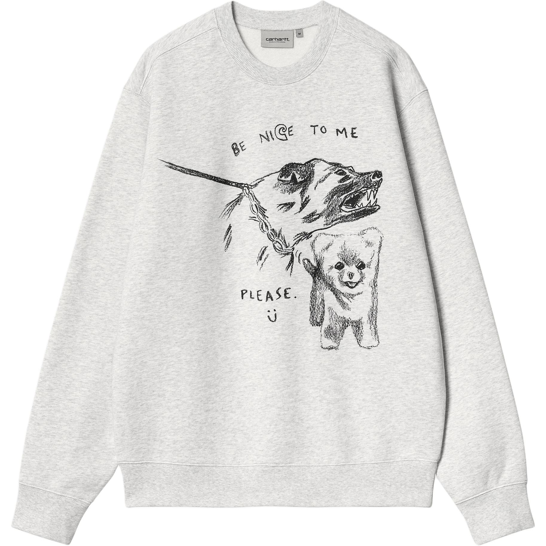 Carhartt WIP Pepe Be Nice Grey Animal Print Crewneck Sweatshirt Unisex I033933-00O-XX