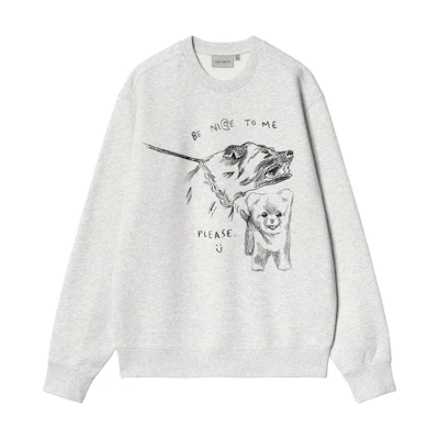 Carhartt WIP Pepe Be Nice Grey Animal Print Crewneck Sweatshirt Unisex I033933-00O-XX
