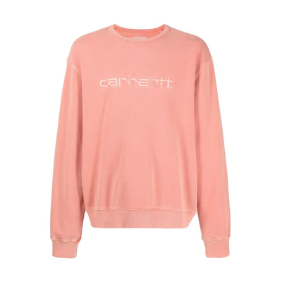 Carhartt WIP Pink Logo Crewneck Sweatshirt for Men A202007Apricot