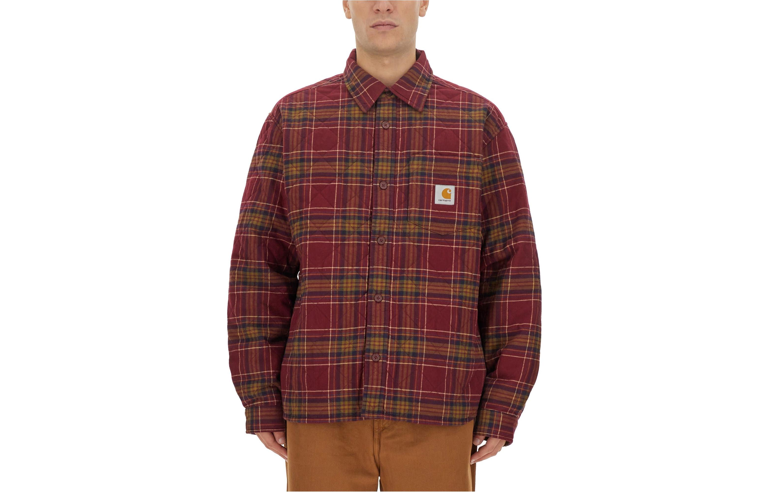 Carhartt WIP Plaid Button-Up Jacket Red - Long Sleeve Outerwear I032212-1P7-XX