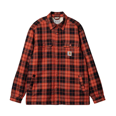 Carhartt WIP Plaid Print Logo Patch Button-Up Jacket Shirt Multicolor L030789-12S-XX