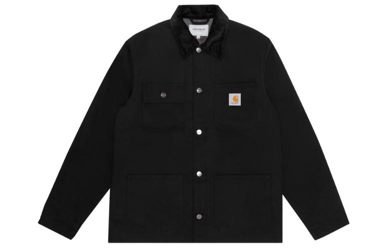 Carhartt WIP Plain Logo Collared Long-Sleeve Loose Jacket Black () CHXJKI028425F-BKX