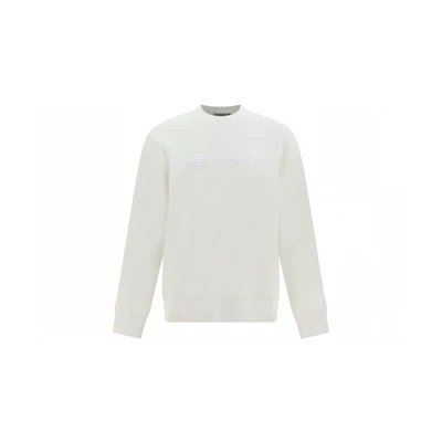 Carhartt WIP Plain White Crewneck Pullover Sweatshirt Long Sleeve I031788WAX