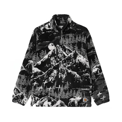 Carhartt WIP Plains Liner Black Fleece Jacket Full-Zip Long Sleeve Outerwear I029457-0HG-XX