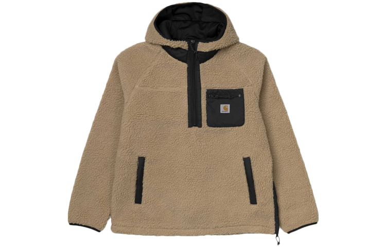 Carhartt WIP Prentis Pullover Half-Zip Fleece Hoodie Unisex Brown I027123-07E-00