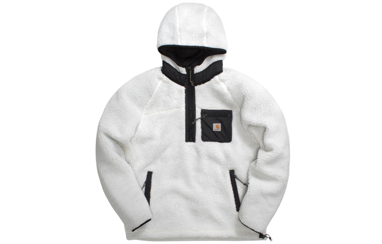 Carhartt WIP Prentis Pullover Half-Zip Fleece Hoodie Wax White Unisex I027123-D6-00