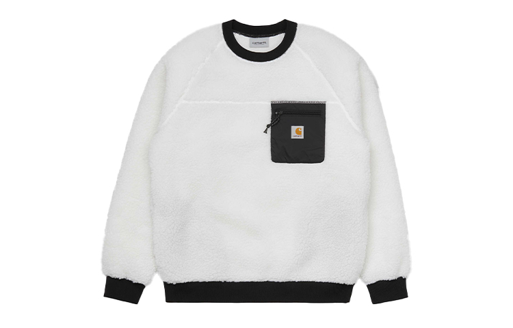 Carhartt WIP Prentis Sweatshirt White with Pocket Logo Pullover I028131-D6-00