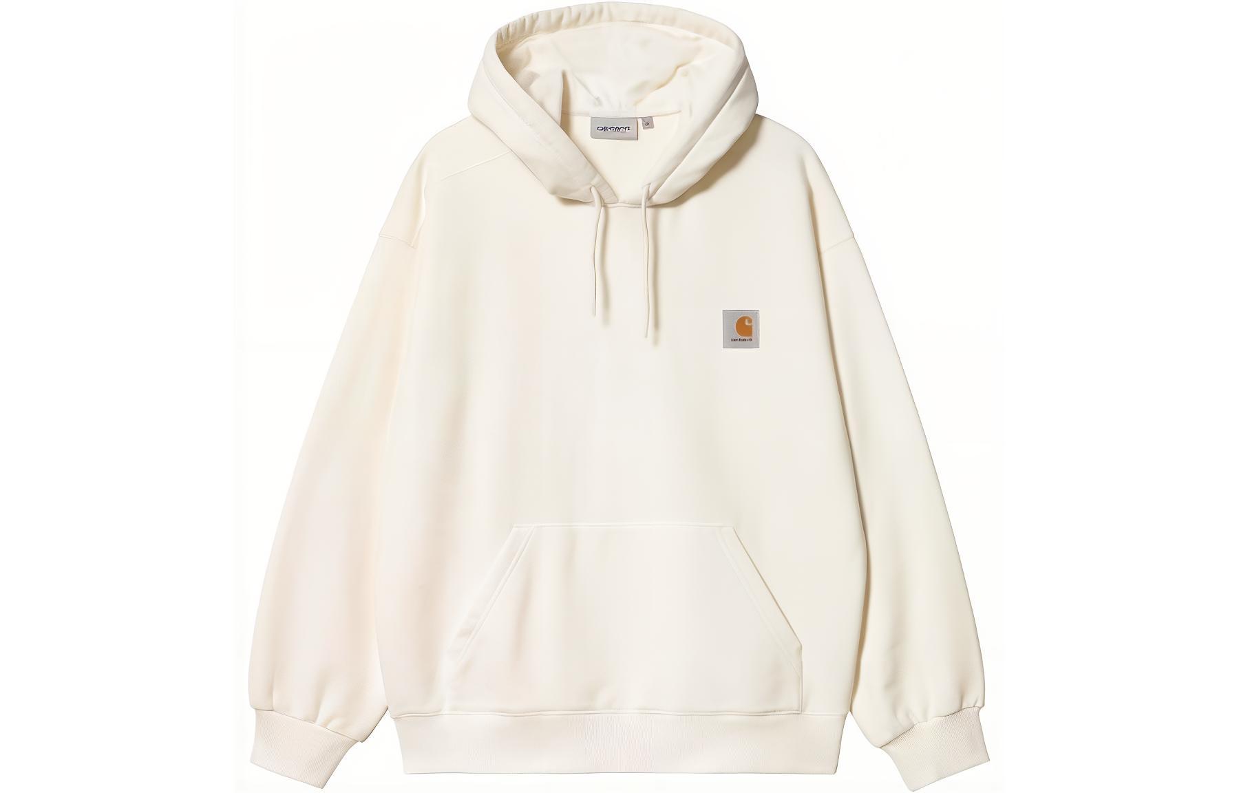 Carhartt WIP Printed Logo Hoodie White - Casual Straight-Fit Sweater I029963-D6G-D