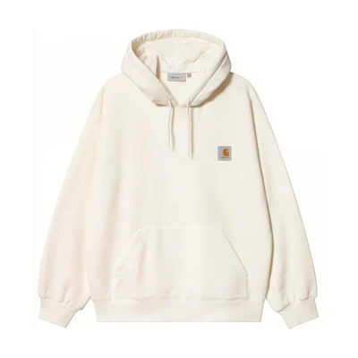 Carhartt WIP Printed Logo Hoodie White - Casual Straight-Fit Sweater I029963-D6G-D