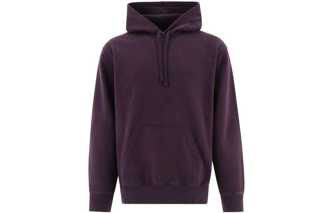 Carhartt WIP Purple Hoodie with Embroidered Logo and Kangaroo Pocket I0306370W7FQ