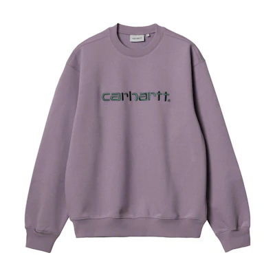 Carhartt WIP Purple Letter Crewneck Pullover Sweatshirt Long Sleeve I030546-1TF-XX