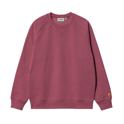 Carhartt WIP Purple Red Logo Embroidered Crewneck Sweatshirt Mens Loose Fit I026383-1OF-XX