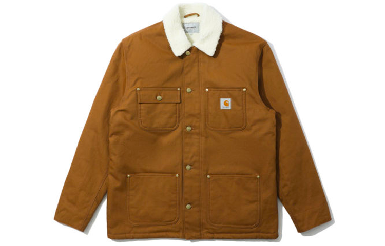 Carhartt WIP Red Brown Regular Fit Pocketed Fleece Collar Jacket I028527