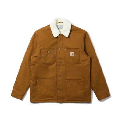 Carhartt WIP Red Brown Regular Fit Pocketed Fleece Collar Jacket I028527