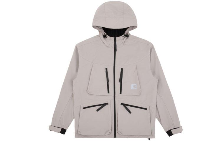 Carhartt WIP Reflective Logo Outdoor Hooded Jacket Beige Mens CHXJKI028702G-BGX